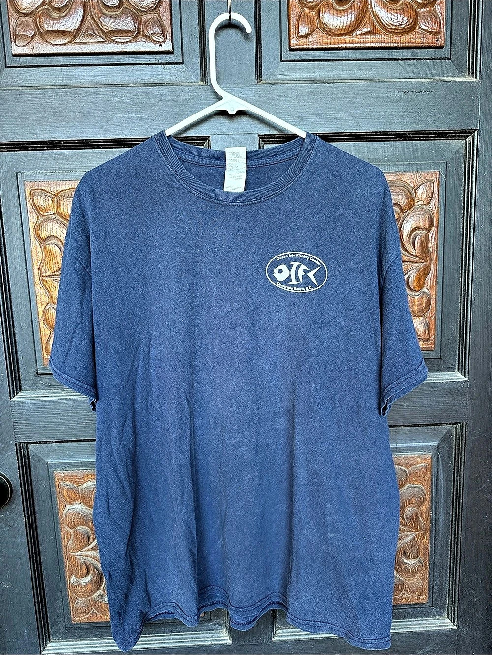 Gildan Ocean Isle Fishing Center OIFC Graphic Tee Blue XL